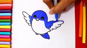 Как легко нарисовать милую летящую птицу