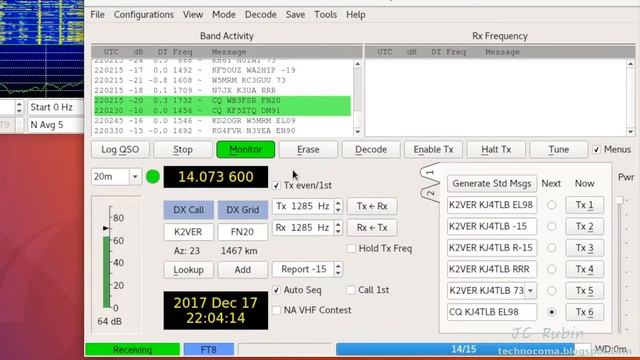 WSJT-X setup and operation tutorial on Linux with the Yaesu FT817 Part 2 смотреть онлайн