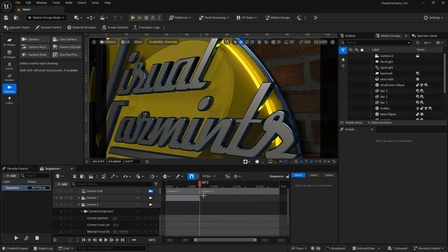 6 Unreal Engine Motion Design_ Visual Varmints Logo Design and Animation Part 2