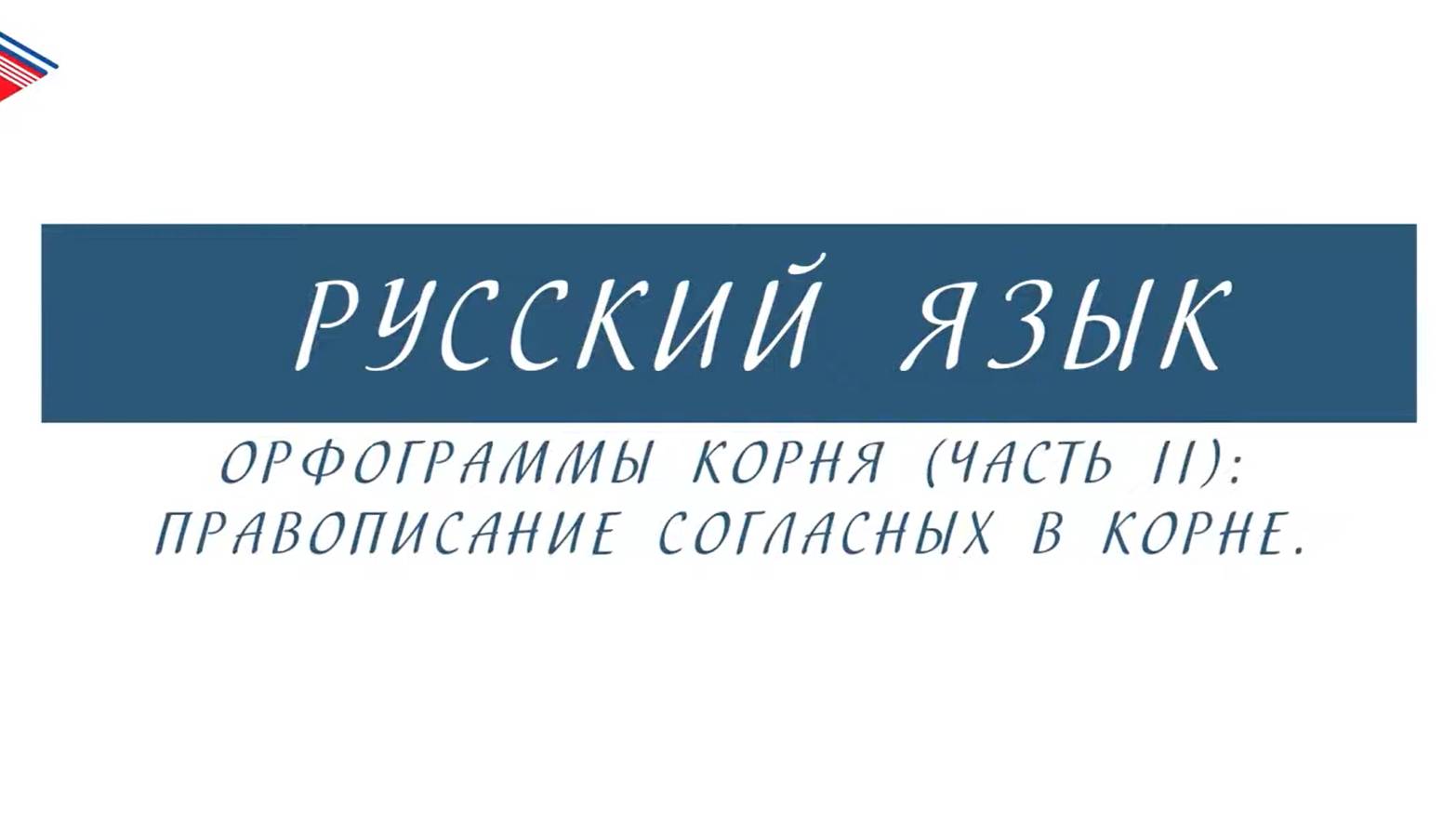 6 класс - Русский язык - Орфограммы корня правописание согласных в корне смотреть онлайн