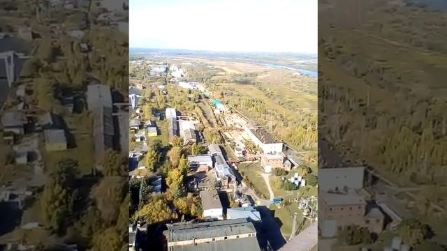 Каширская ГРЭС. Вид с трубы N1. смотреть онлайн
