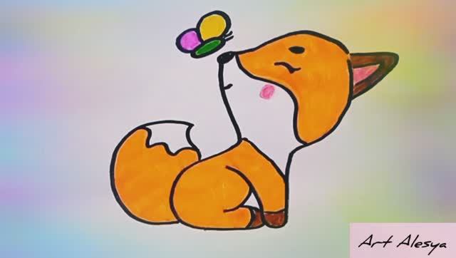 Как легко нарисовать милую Лисичку! смотреть онлайн