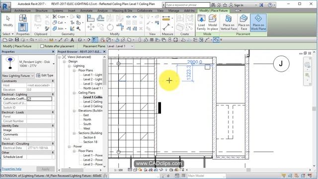 REVIT LIGHTING PROJECT 03 CEILING HOSTING FACE WORKPLANE смотреть онлайн