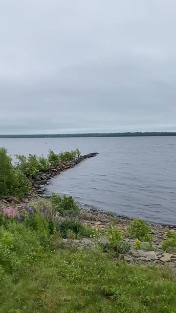 Quiet Overcast Day at the Grand Lake Boat Launch. New Brunswick, Canada. смотреть онлайн