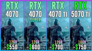 RTX 4070 vs RTX 4070 SUPER vs RTX 4070 TI vs RTX 5070 TI - Test in 25 Games