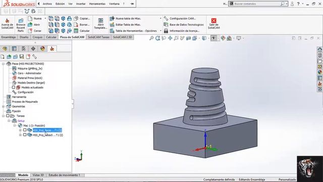 SolidCAM HSS proyección definida por el usuario / SolidCAM HSS user defined projection смотреть онлайн