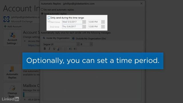 Outlook Tutorial - Sending automatic out-of-office replies смотреть онлайн