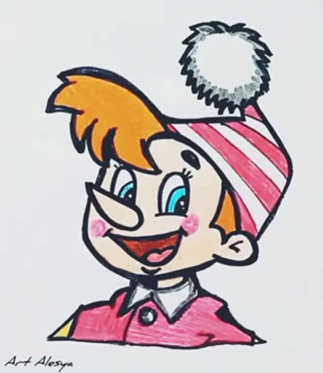 Как нарисовать Буратино для детей! смотреть онлайн