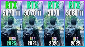 RTX 5070 TI vs RTX 3070 TI vs RTX 3070 vs RTX 3060 TI - Test in 25 Games