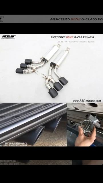 Управляемая выхлопная система RES-EXHAUST для Mercedes-Benz G63 AMG (W464) 4.0 (нерж)