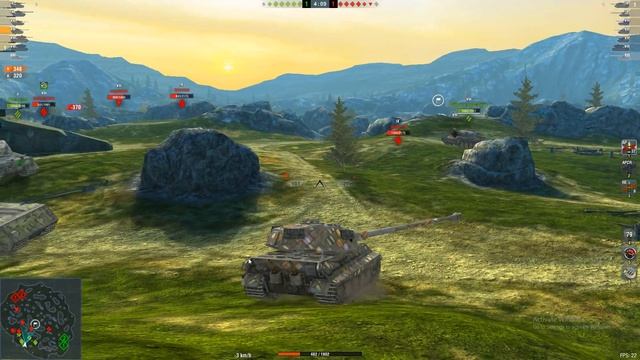 Wot Blitz replays/ Tiger II 3 kills German tank Tier VIII смотреть онлайн