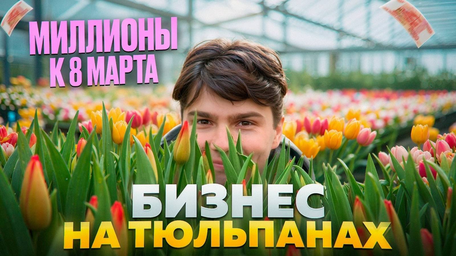 Цветочный бизнес. Выращивание тюльпанов. Выгонка тюльпанов к 8 марта. Бизнес в деревне. смотреть онлайн