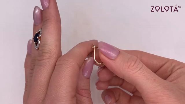 Серьги Xuping с синими фианитами (куб. цирконием) из медицинского золота (в позолоте) - ХР00063 смотреть онлайн