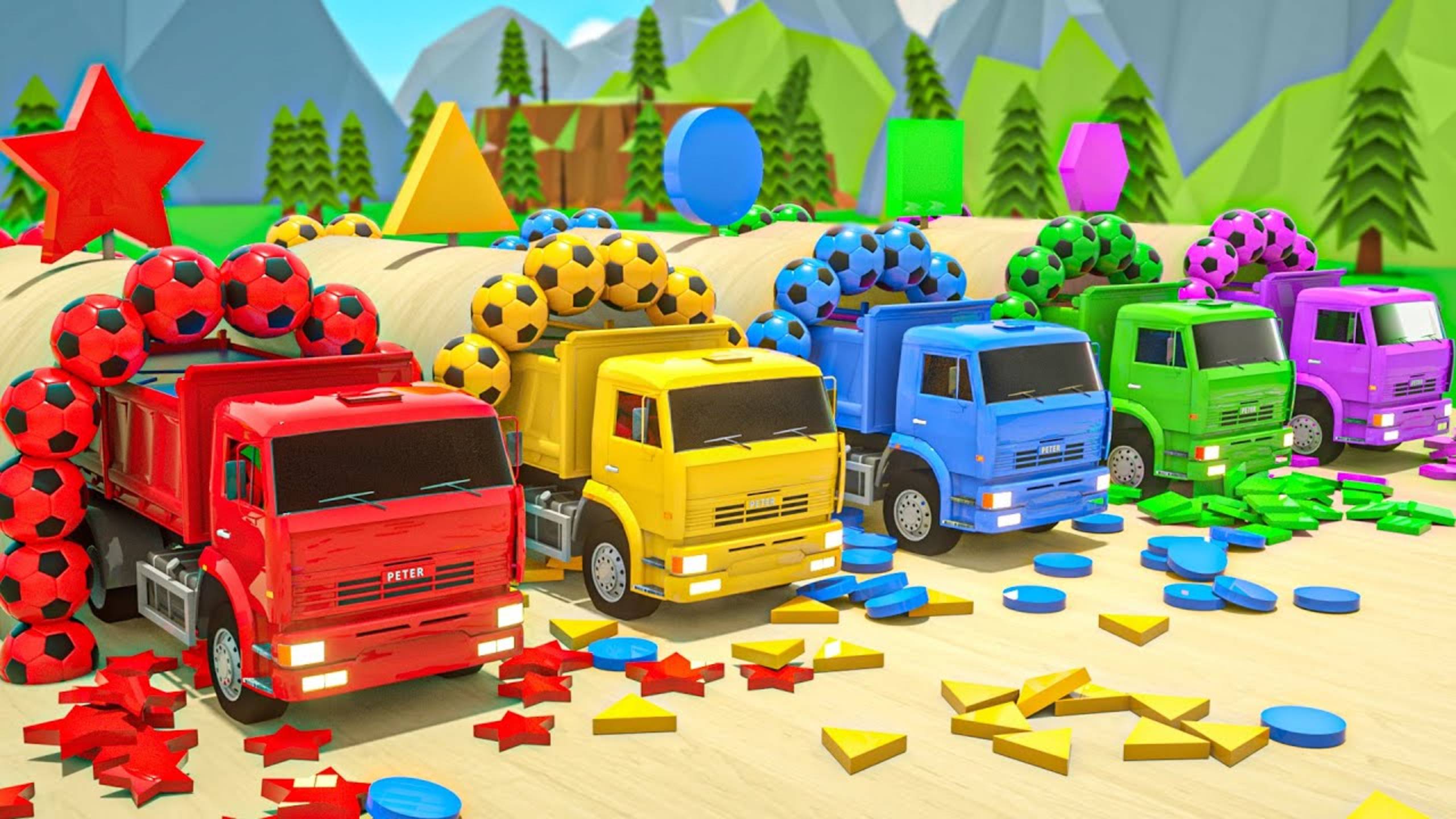 Раскрашивай шарики и пой песенку! Пять маленьких обезьянок Детские песенки смотреть онлайн