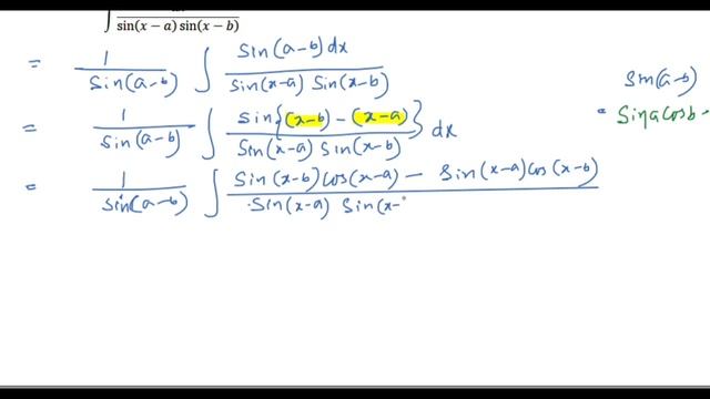 Integration of special devices| int dx/sin(x-a)sin(x-b)| Class XII | JEE| By Subhajit Bakshi. смотреть онлайн