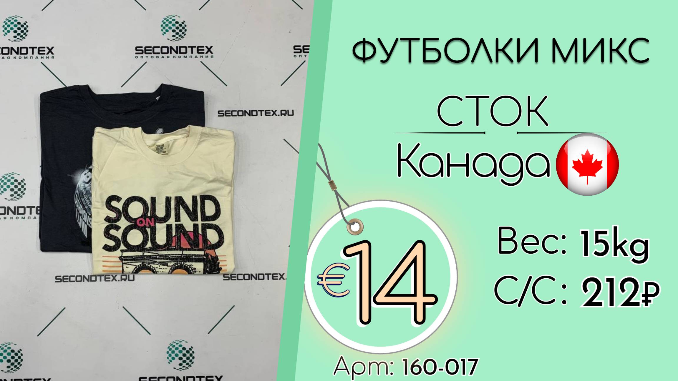 Продано! 160-017 #2463 Футболки микс (без этикеток) Всесезон Канада