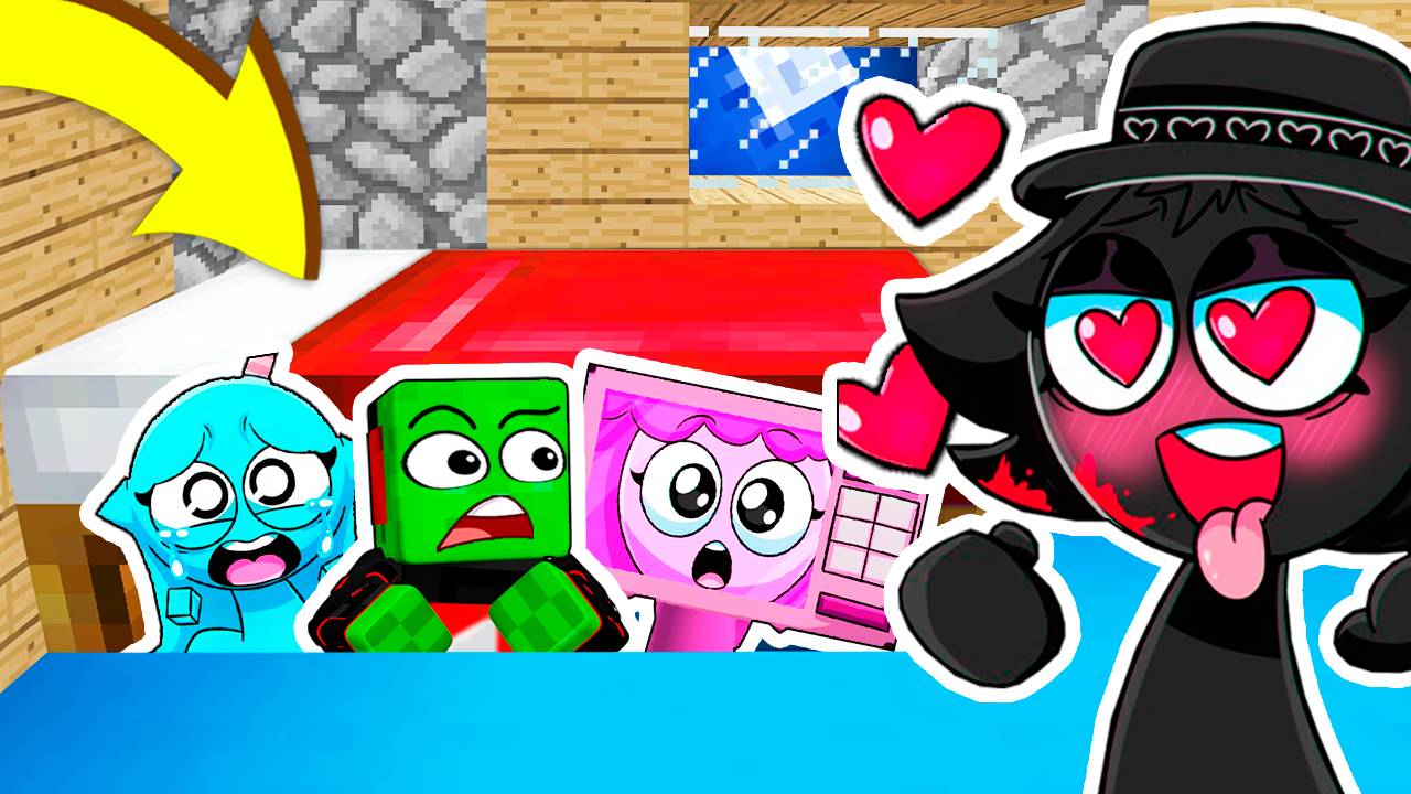 ПРЯЧУСЬ ПОД КРОВАТЬЮ от БЕЗУМНОЙ ФАНАТКИ БЛЕКа СПРУНКИ В МАЙНКРАФТ смотреть онлайн