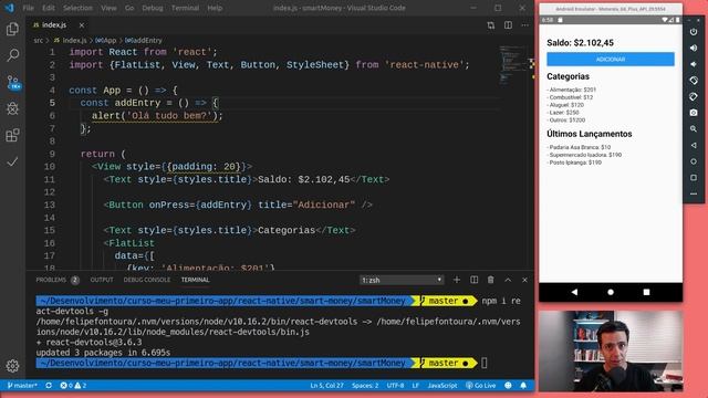 React Native - SmartMoney - 0303 - Como debugar no React Native - Básico смотреть онлайн