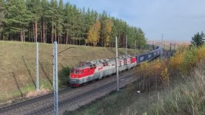 Длинные грузовые поезда РЖД в Сибири | Пассажирские поезда и тепловоз