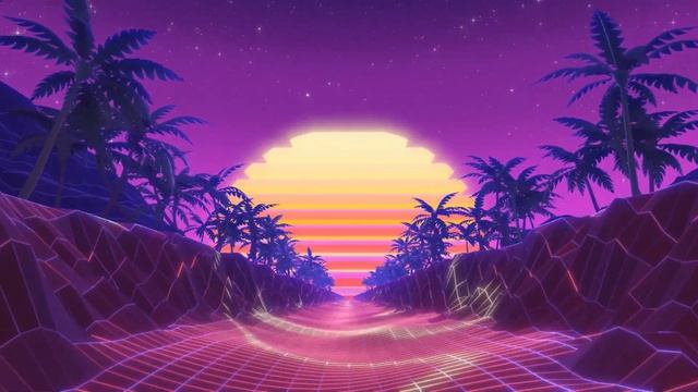 NEON SUNSET 80's RETRO SYNTH ROAD 1 HOUR 4K Background Screensaver Wallpaper Miami INFINITE LOOP смотреть онлайн