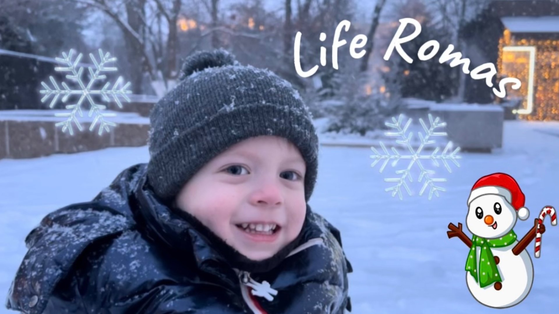 Настоящая Русская сказка, снегопад. Катаемся вместе с Ромой на санках, ВЕСЕЛО проводим время, играем