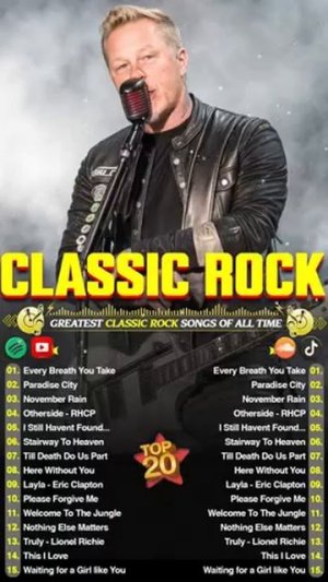 Классические песни рок-группы 70-х, 80-х, 90-х годов, Magnum Metallica, ACDC, Guns N Roses, Scorpion