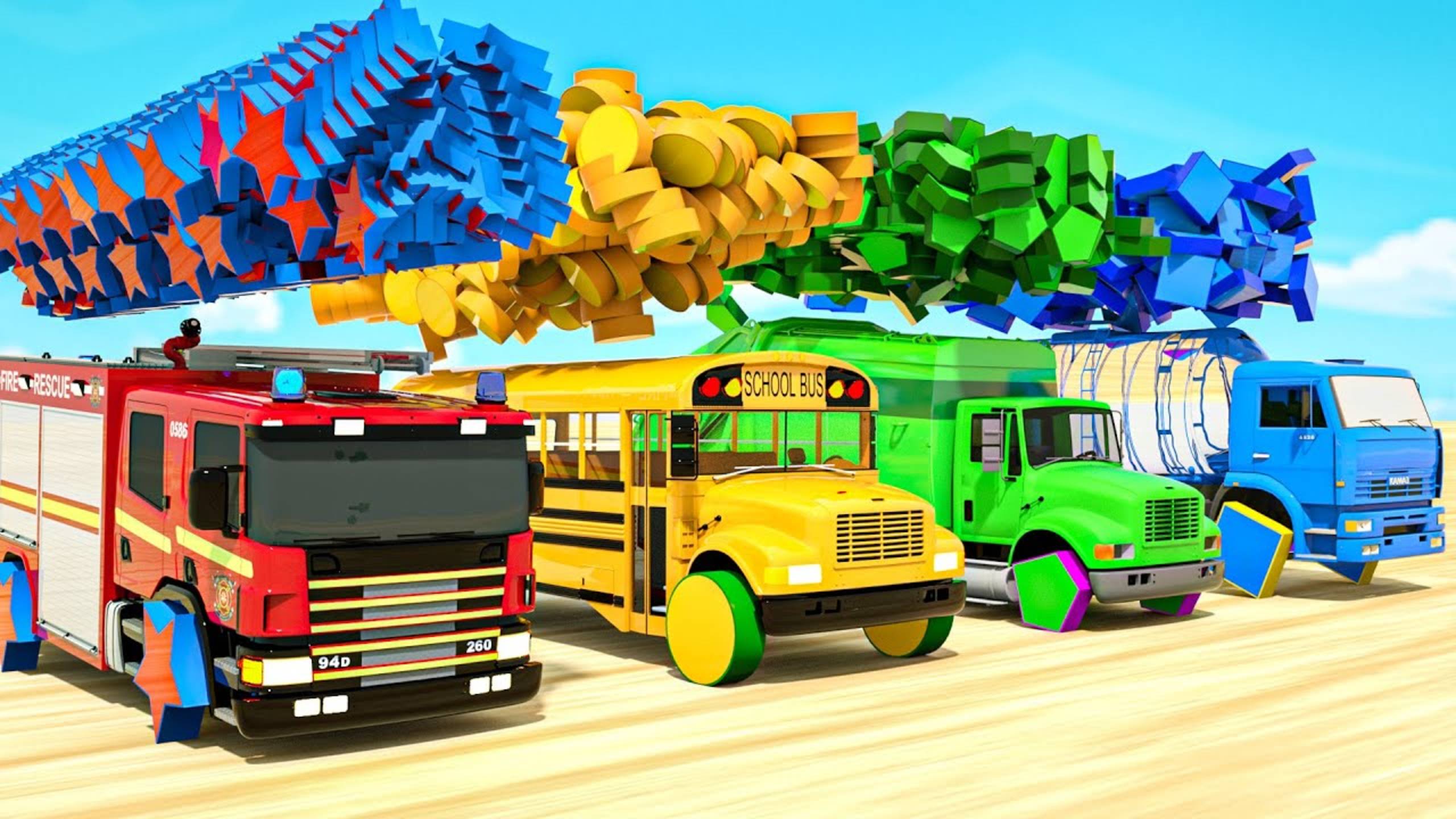 Колеса на автобусе, детские машинки и разные фигуры-Детские стишки и детские песенки смотреть онлайн