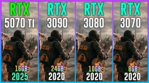 RTX 5070 TI vs RTX 3090 vs RTX 3080 vs RTX 3070 - Test in 25 Games