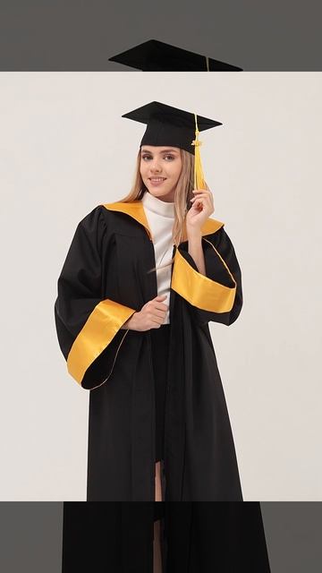 Комплект выпускника Премиум - цвет манжетов и воротника золотой.