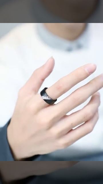 Engravable Black Promise Ring For Men In Tungsten смотреть онлайн