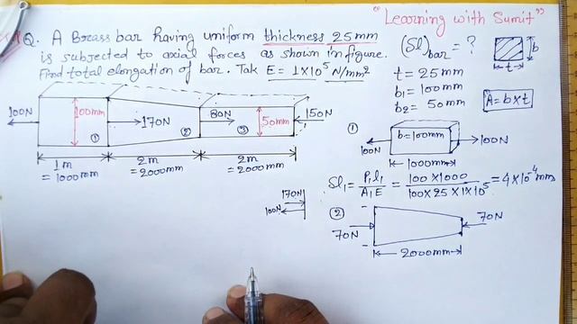 Problem on elongation of rectangular tapered bar | lec 16 | Engineering Mechanics | Sumit Dwivedi | смотреть онлайн