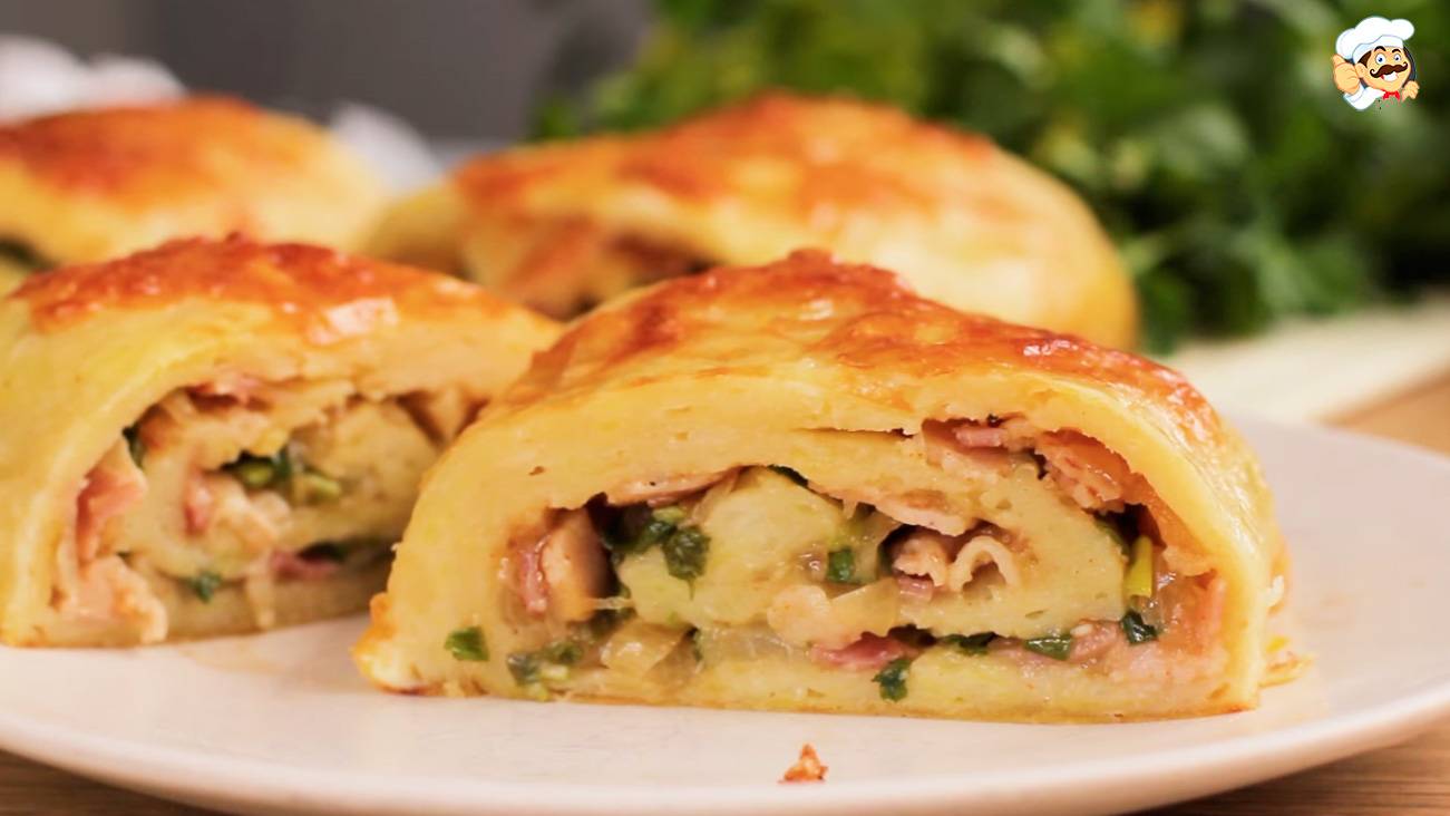 КУРИНЫЙ РУЛЕТ из картофеля на каждый день! Простой, дешевый и вкусный рецепт! смотреть онлайн