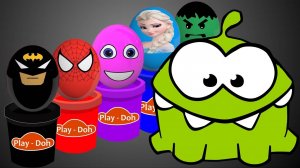 Мультики для детей, ам ням и сюрпризы из баночек плей до, Халк, человек паук