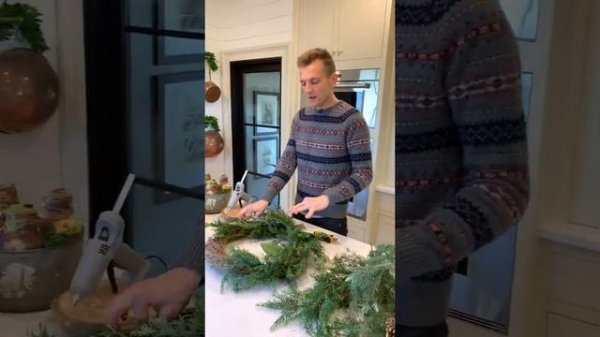 Faux Evergreen & Magnolia Wreath