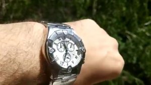 Часы Roberto Cavalli diamond белый циферблат хронограф нержавеющая сталь корпус 44мм цена 350$