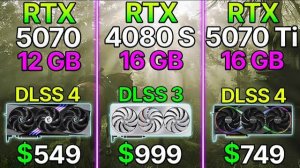 RTX 5070 12 GB vs RTX 5070 Ti 16 GB vs RTX 4080 Super 16 GB | Test in 10 Games | 4K