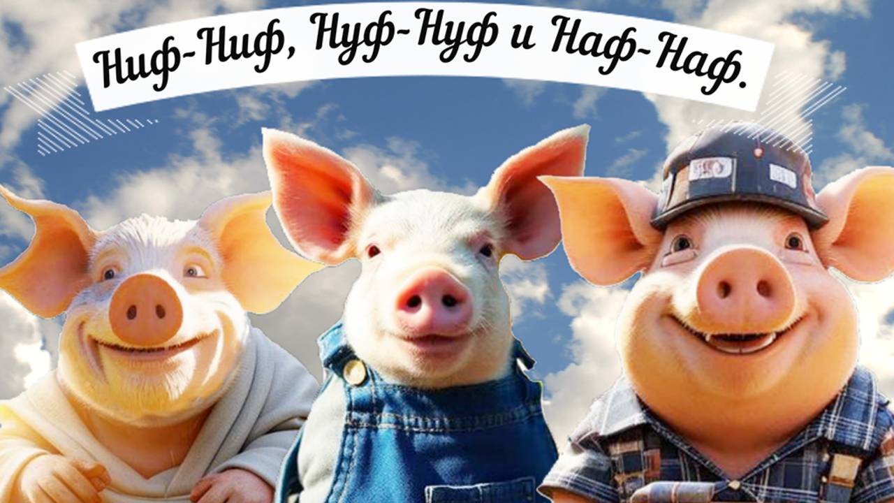✔ Ниф-Ниф, Нуф-Нуф и Наф-Наф.