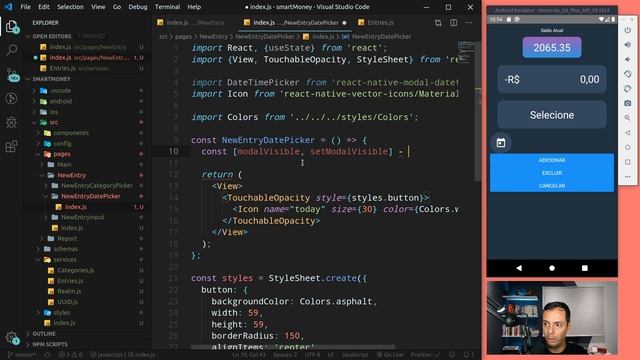 React Native - SmartMoney - 0716 - Estilizando a página NewEntry - NewEntryDatePicker смотреть онлайн