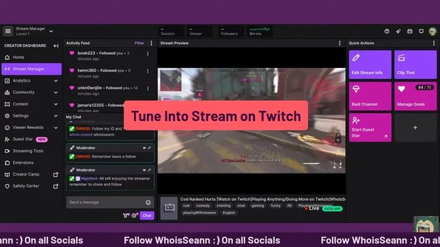 IM LIVE ON TWITCH (WhoisSeann) Come Tune In👍 смотреть онлайн