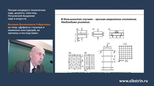 Лекция известного ученого в области строительных конструкций Валерия Габрусенко смотреть онлайн