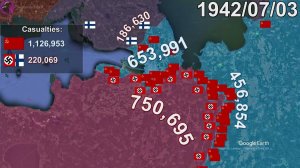 Блокада Ленинграда на Карте за 60 секунд 1941-44г.