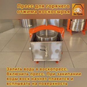 Пресс горячего отжима воскосырья + забруса и сока (Би-Пром) 2025г.