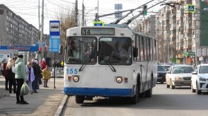 Троллейбус Екатеринбурга ЗиУ-682Г [Г00] борт. №155 маршрут №14 на остановке "Амундсена"