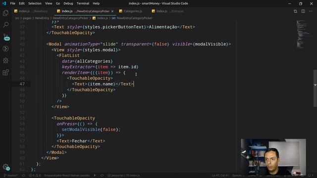 React Native - SmartMoney - 0714 - Estilizando a página NewEntry - NewEntryCategoryPicker - Parte 3 смотреть онлайн