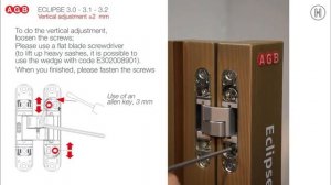 Регулировка дверных петель AGB Eclipse 3.0