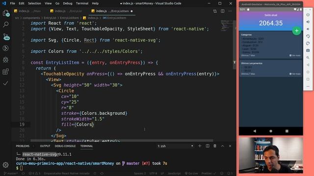 React Native - SmartMoney - 0705 - Estilizando a página Main - EntryList смотреть онлайн