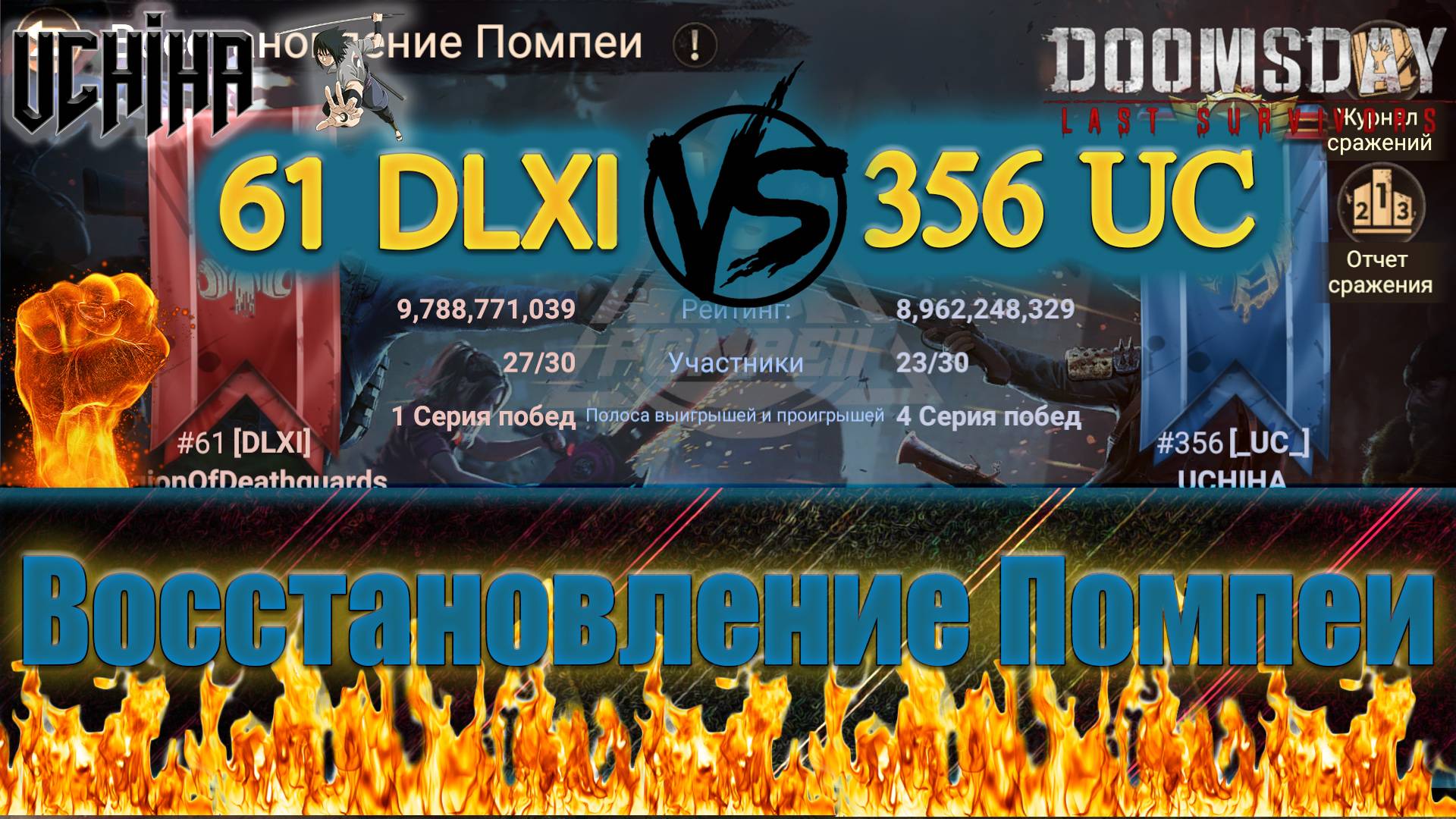 💪| DOOMSDAY Last Survivors | Помпеи | 356 UC VS 61 DLXI | UCHIHA_TV |