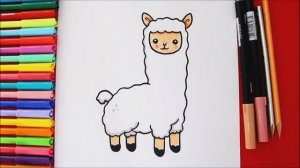 Как легко нарисовать и раскрасить ЛАМУ