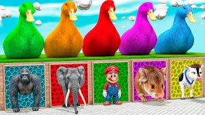 5 Мультяшных гигантских уток, Супер Марио, Тигр, Корова, Лев, Раскрашенные Дикие животные, Пересекаю