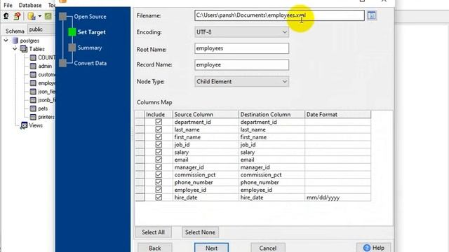 Export data from PostgreSQL table to XML file in a few clicks смотреть онлайн
